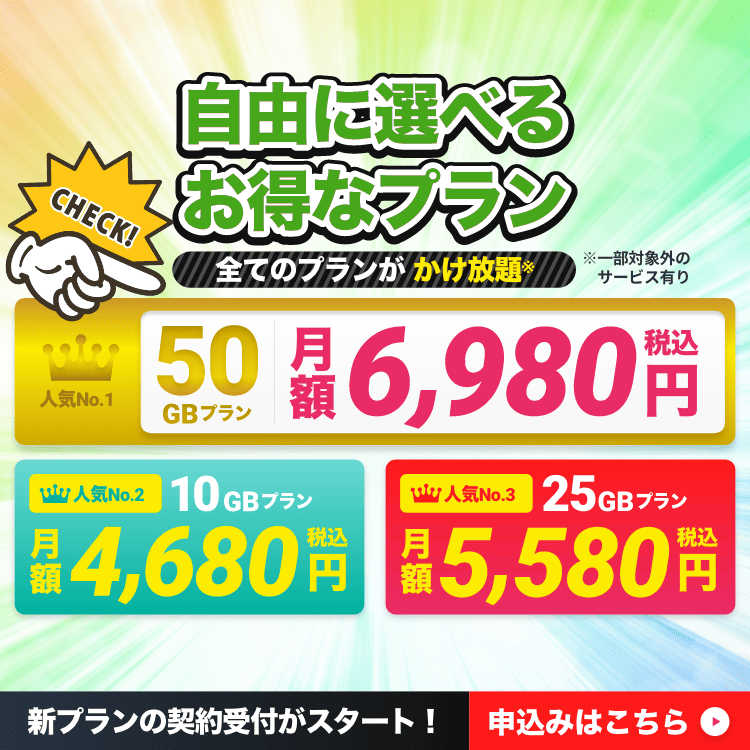 自由に選べるお得なプラン